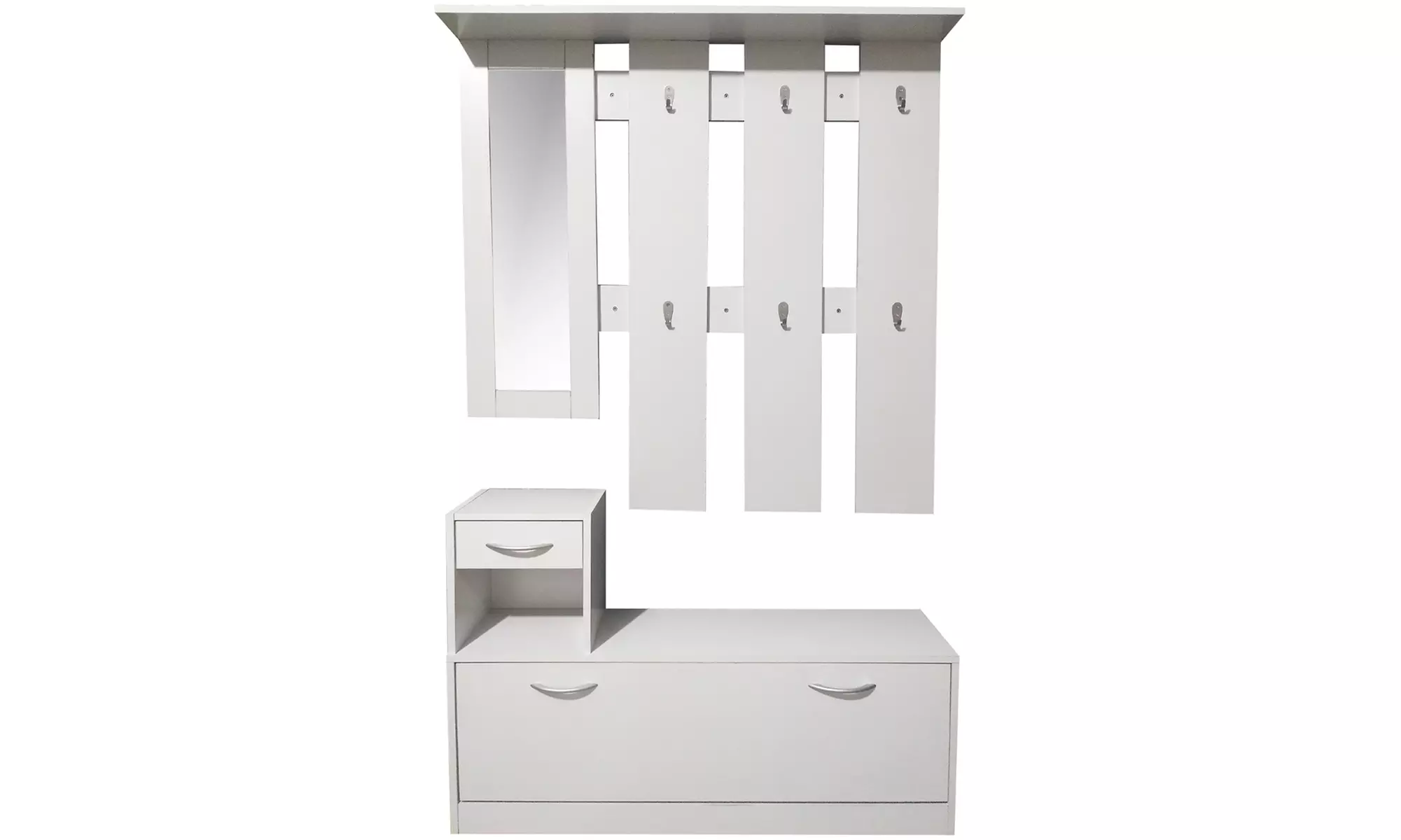 Mobile ingresso con scarpiera, specchio e appendiabiti