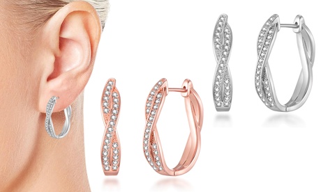 Boucles d'oreilles créoles ornées de cristaux de Swarovski®