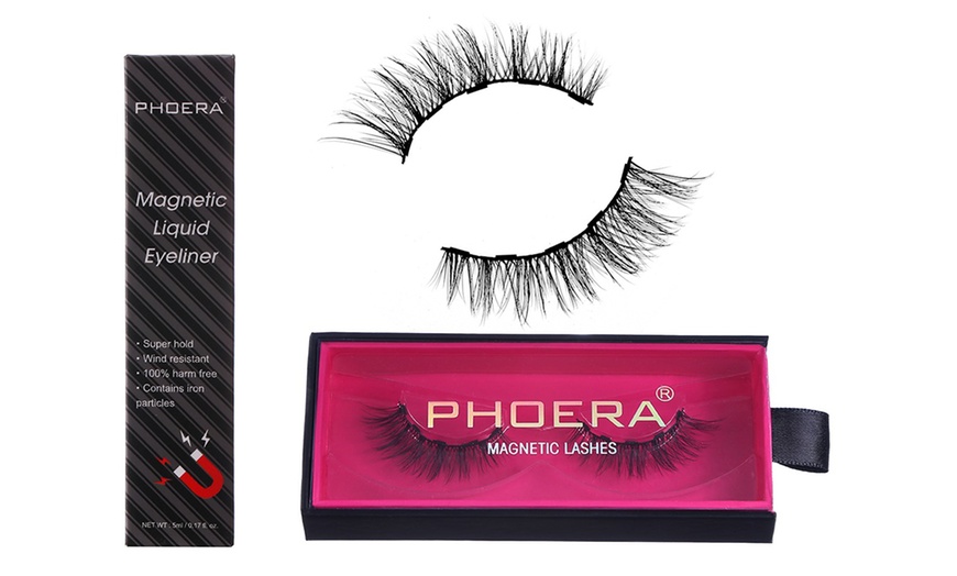 Image 3: One or Two Phoera Magnetic Eyeliners and Eyelashes