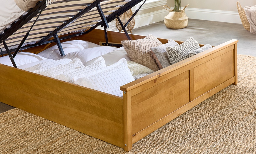 Image 15: Wooden Ottoman Bed Frame with Optional Bonnell Spring or Pocket Spring Mattress