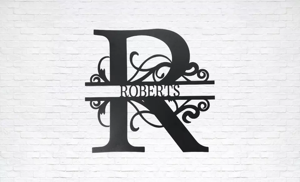 One 14.5" Split Monogram Metal Name Sign from Metal Unlimited (Up to 50% Off) - Primary Image