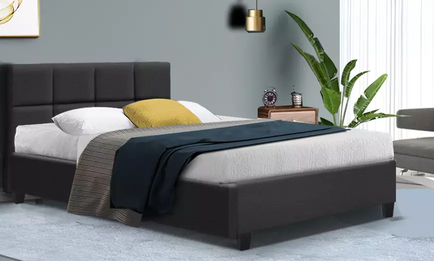 Image 1: Contemporary Plush Bed Frame