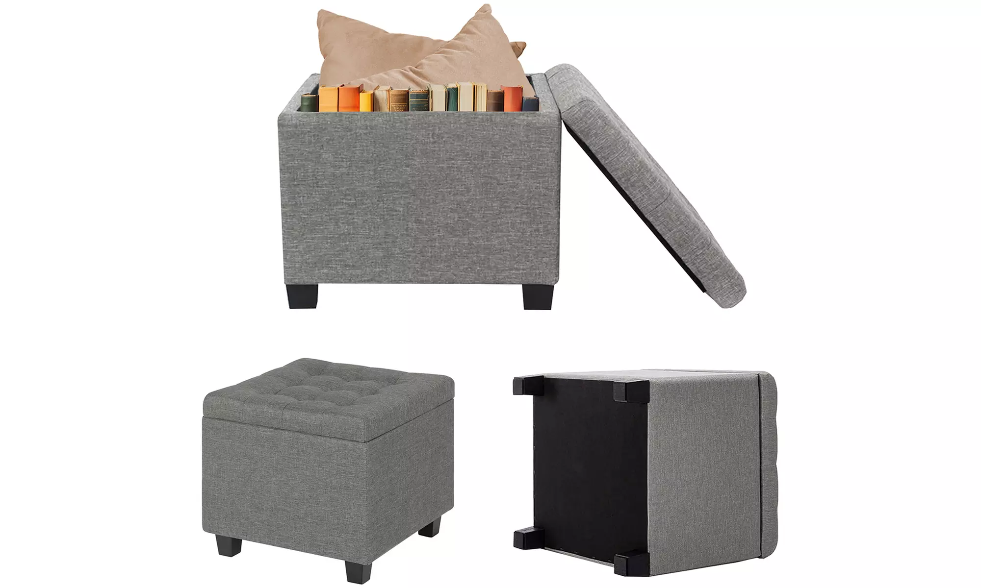 Pouf avec espace de rangement