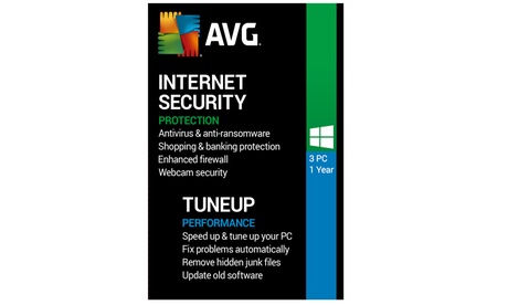 Antivirus AVG Internet Security and PC Tune Up 2020 per 3 pc con licenza di 1 anno