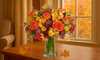 Warm & Rustic Fall Flower Arrangements from Blooms Today with Vase & Flower Delivery Included (Up To 72% Off)
