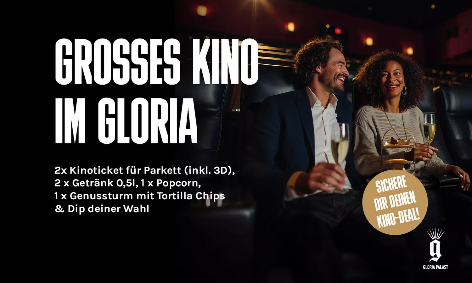 2 Kinotickets für alle 2D-Filme inkl. Filmzuschlag und Überlänge