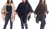 Women's Poncho with Cropped Sleeves One size fits Most S-2X