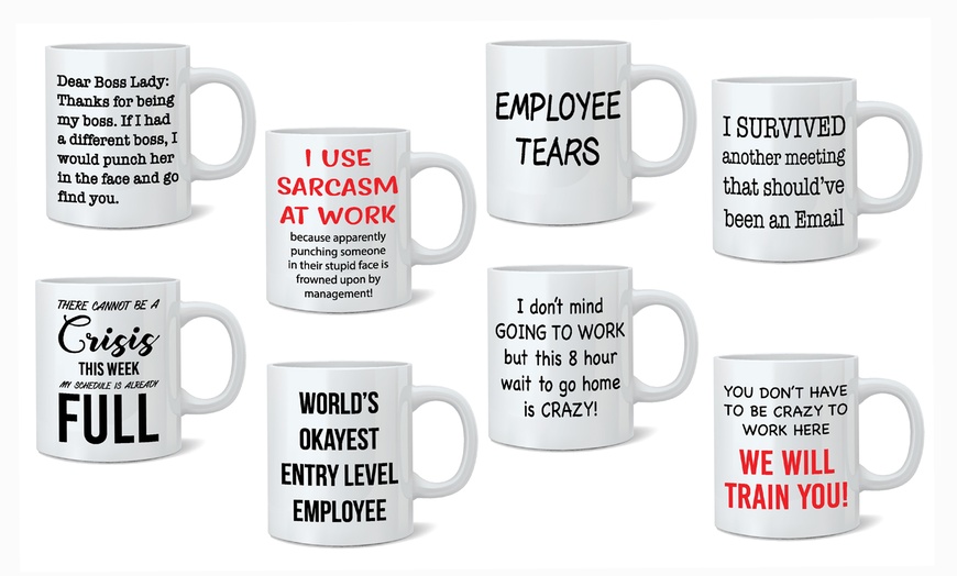 Image 1: One or Two Employee Novelty Mugs