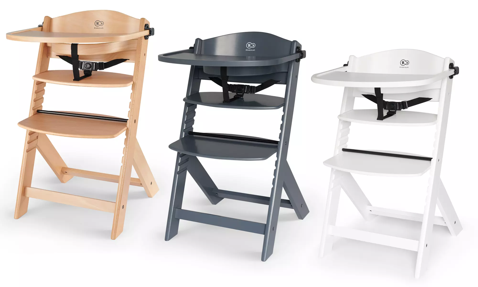 Chaise haute 3 en 1 en bois Kinderkraft, livraison offerte - Primary Image
