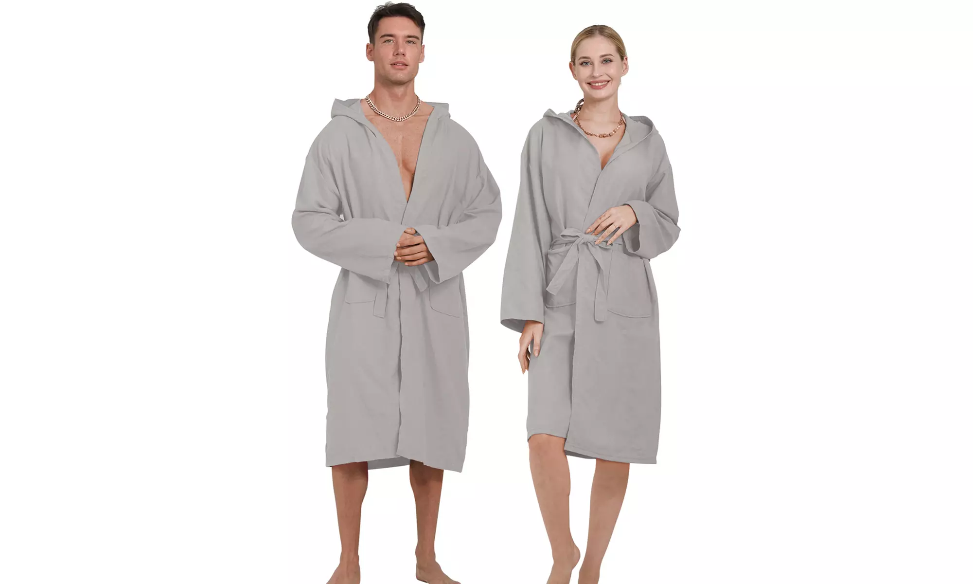 Accappatoio unisex in microfibra con cappuccio