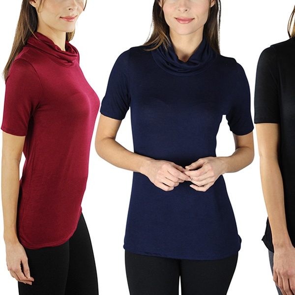 ladies mock turtleneck tops