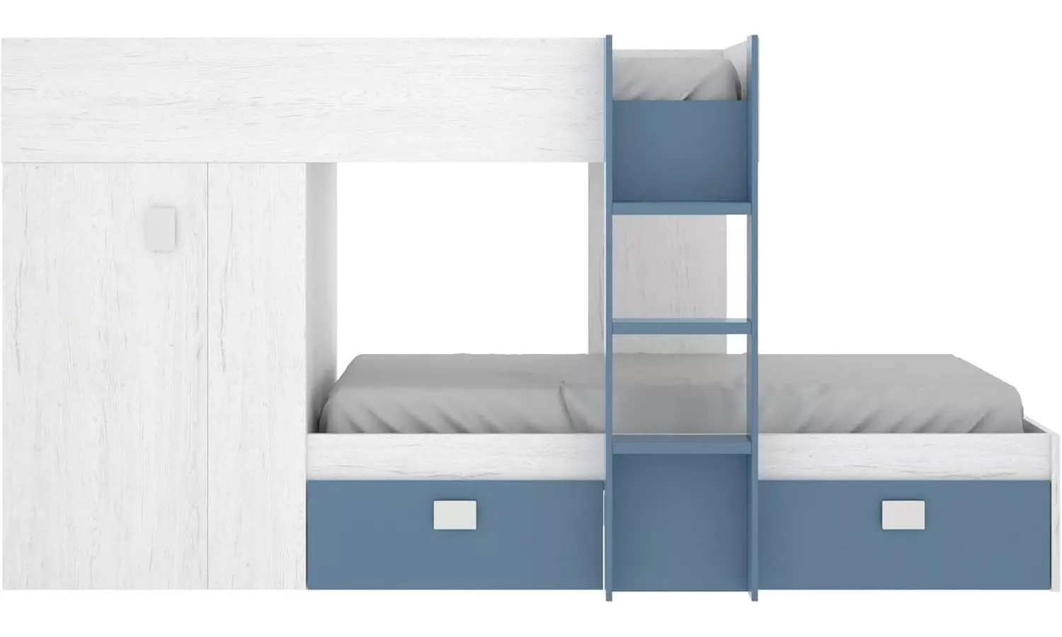 Stapelbed met twee eenpersoonsbedden