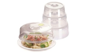  One or Two Five-Piece Ventilated Microwave Food Cover Sets 