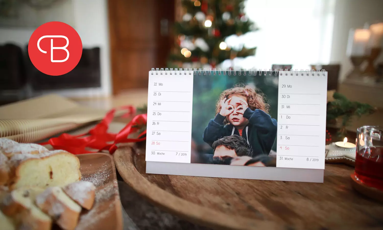 Großer Tischfotokalender 30 x 24 cm für Woche, 2 Wochen oder Monat von Bontia (bis zu 50% sparen*) - Primary Image