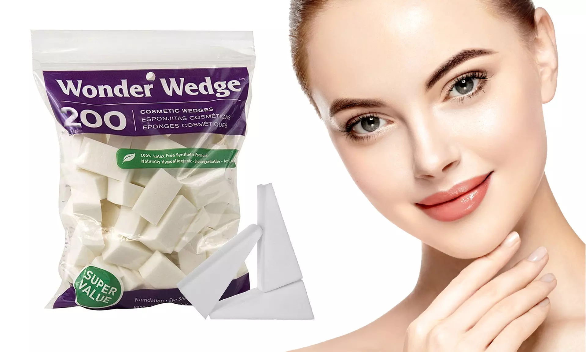 Wonder Wedge Cosmetic Wedges (100- or 200-Pack) - Second Medium