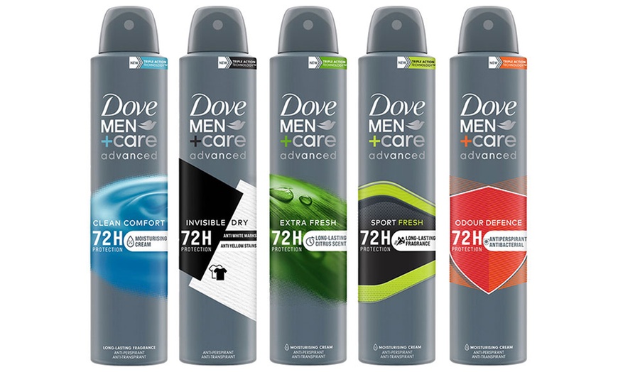 Image 1: 3, 6 or 12 Dove Anti-Perspirant Men+Care Advanced Deodorants 200ml