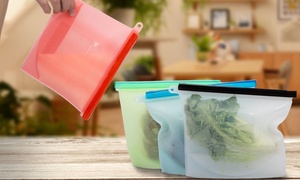 4x Reusable Silicone Food Storage Bag