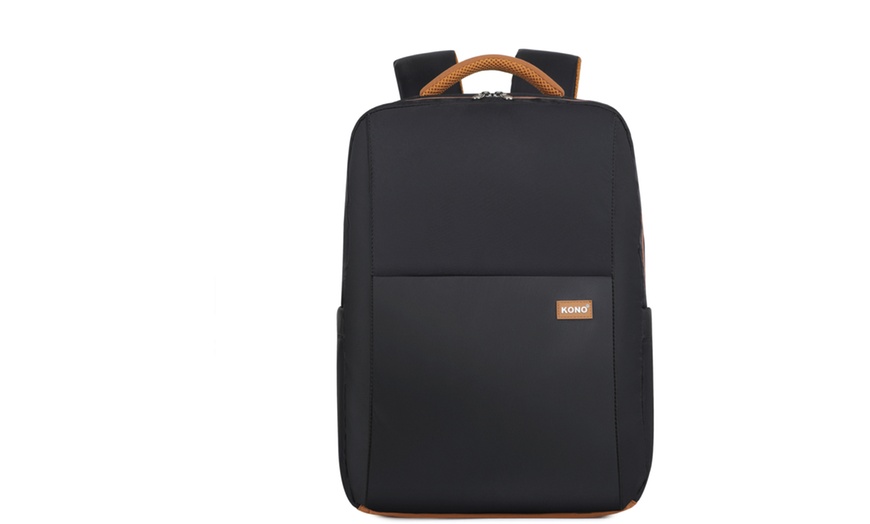 Image 9: KONO Laptop-Rucksack mit USB-Ladefunktion