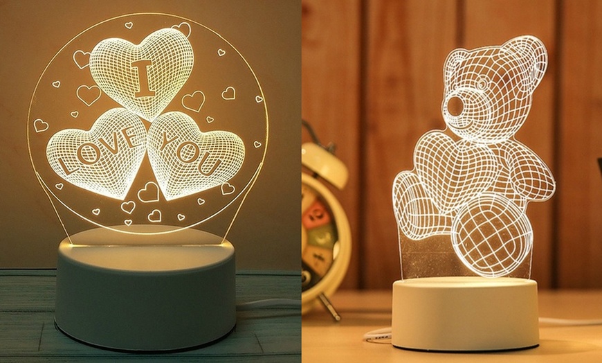 Image 14: LED 3D Night Light in Six Designs