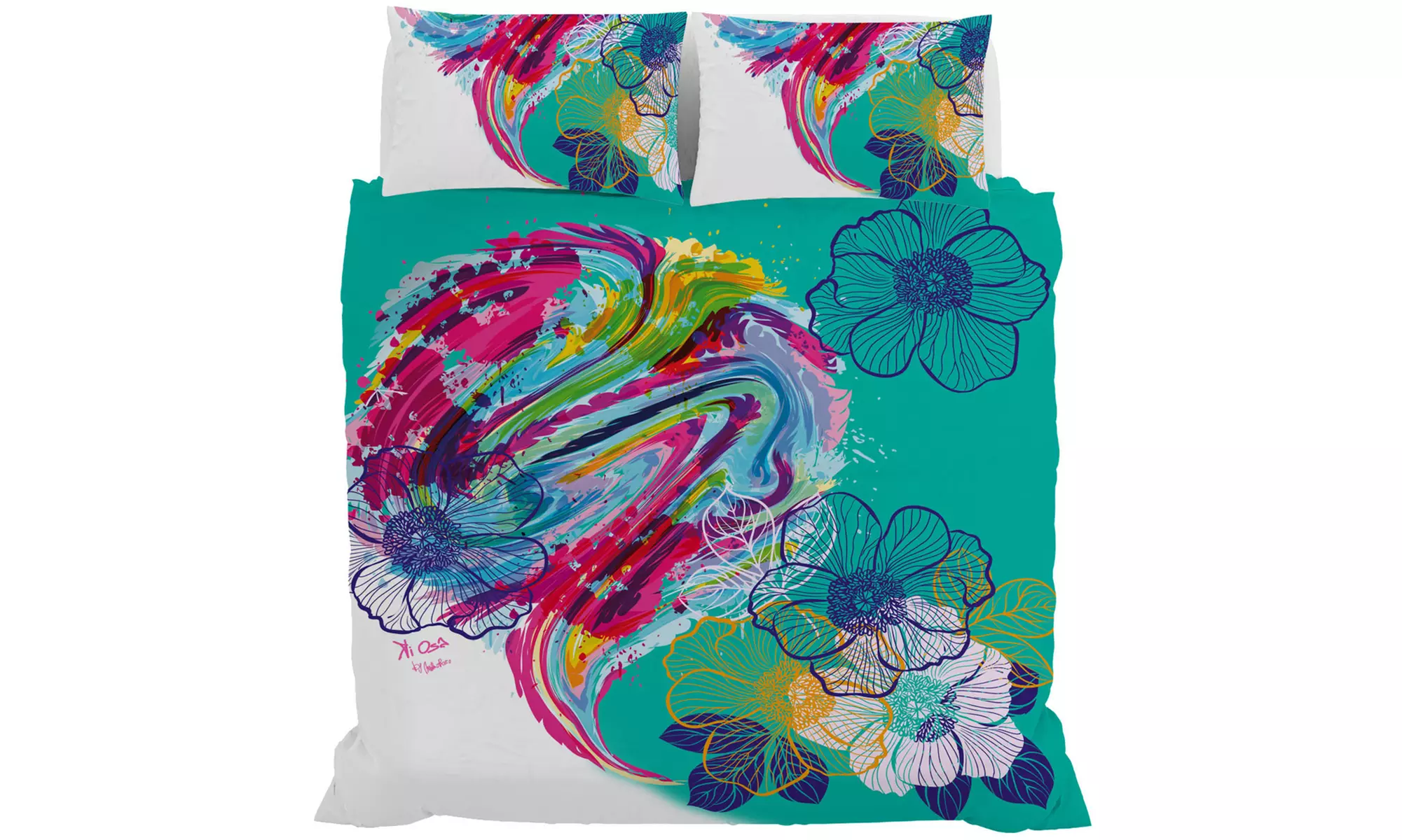 Parure copripiumino Kiosa in stampa digitale