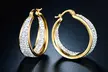 18K Gold Plated Inside Out Pave Crystal Hoop Earrings by Salvi - Second Medium
