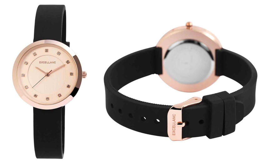 Image 10: Montre Excellanc à quartz avec bracelet en similicuir ou en silicone