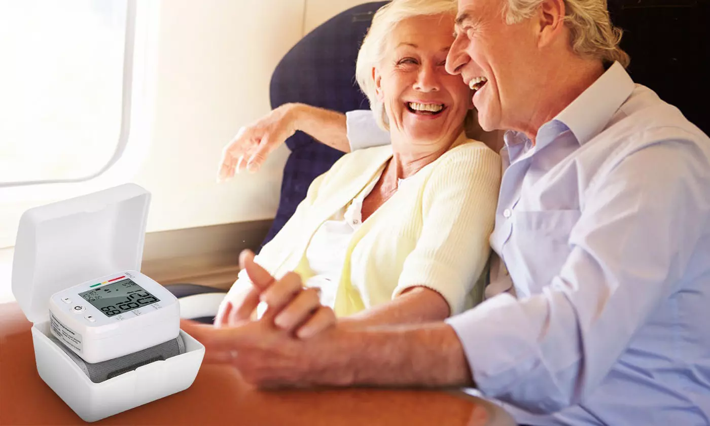 iMounTEK Wrist Blood Pressure Monitor Cuff w/ Digital LCD Display & Storage Box