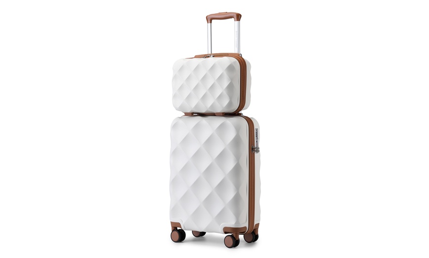 Image 19: One or Four Pieces of Ultralight ABS Diamond Suitcase
