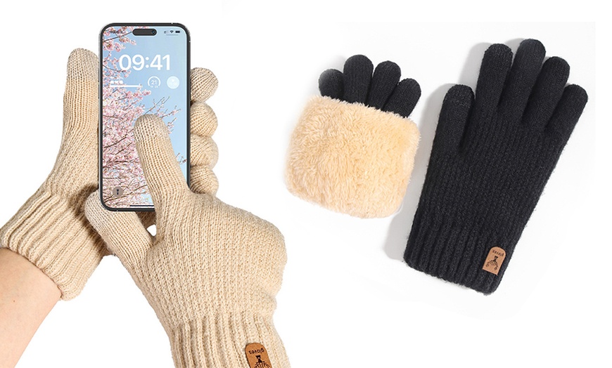 Image 1: Winter Touchscreen Plus Fleece Glove
