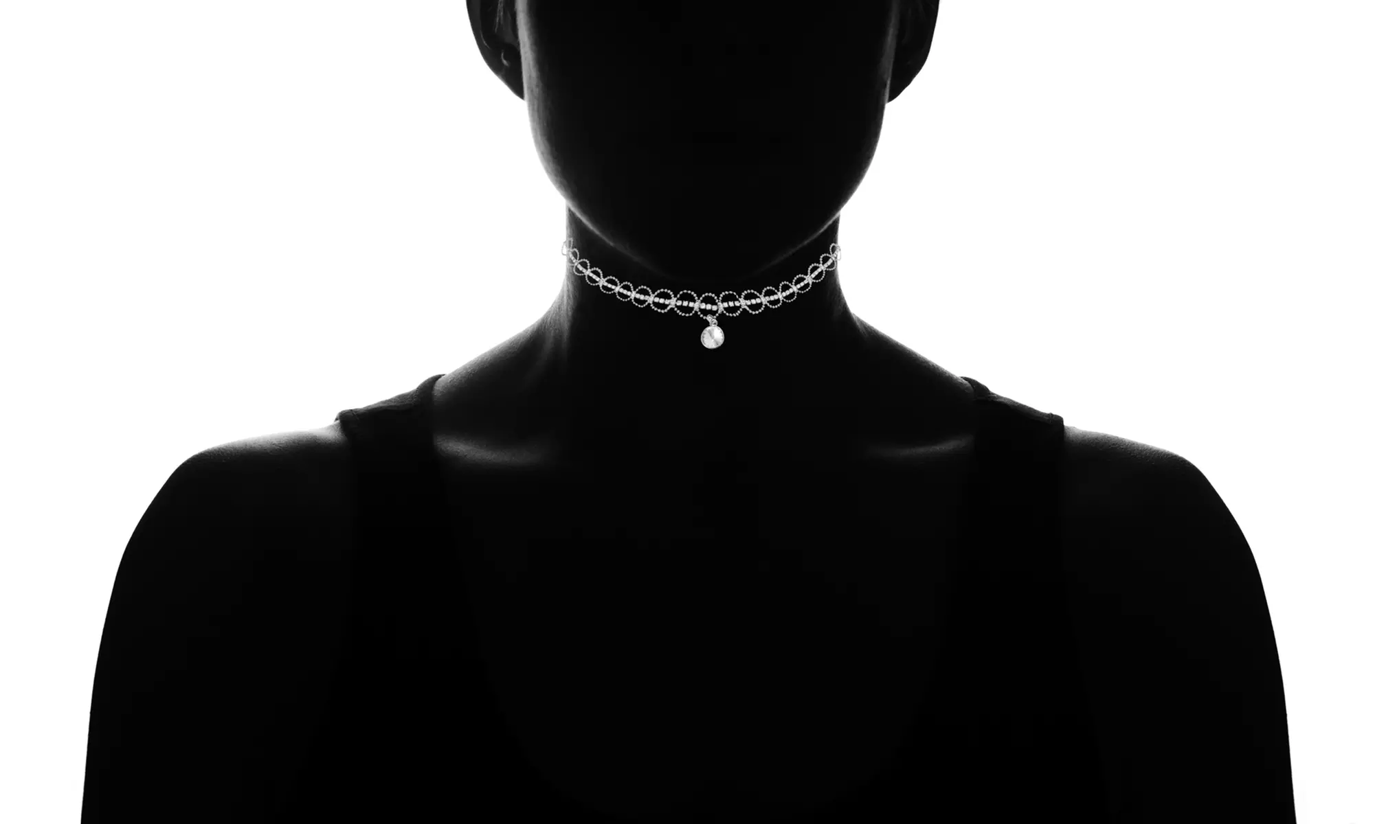 Ball and Chain Choker Necklace with Swarovski Crystals by Nina & Grace - Second Medium