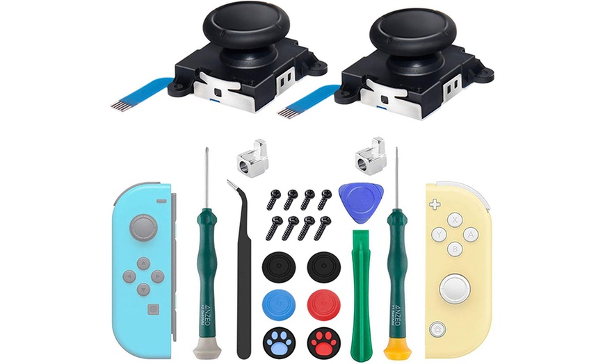 Image 1: 1 o 2 set di 23 o 29 parti di ricambio joystick per Switch