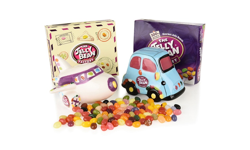 Image 10: Jelly Bean Car or Plane Coin Bank