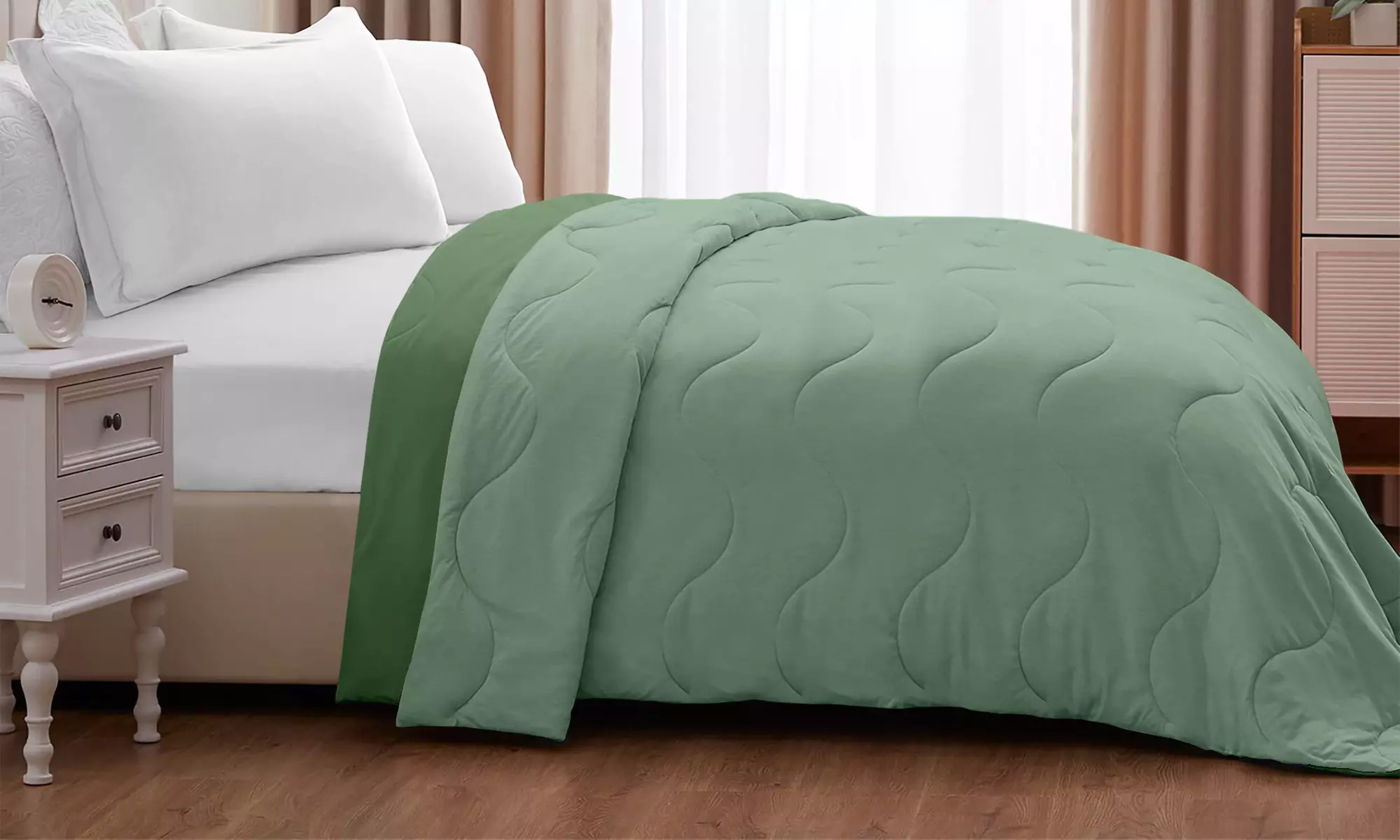 Coperta trapuntata double face con design reversibile