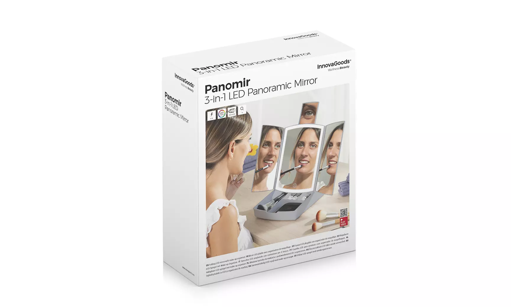 InnovaGoods LED Vergrößerungsspielgel oder klappbarer LED-Spiegel