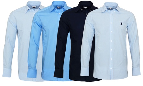Camicia da uomo US Polo Assn in cotone, disponibile in 5 colori e varie taglie
