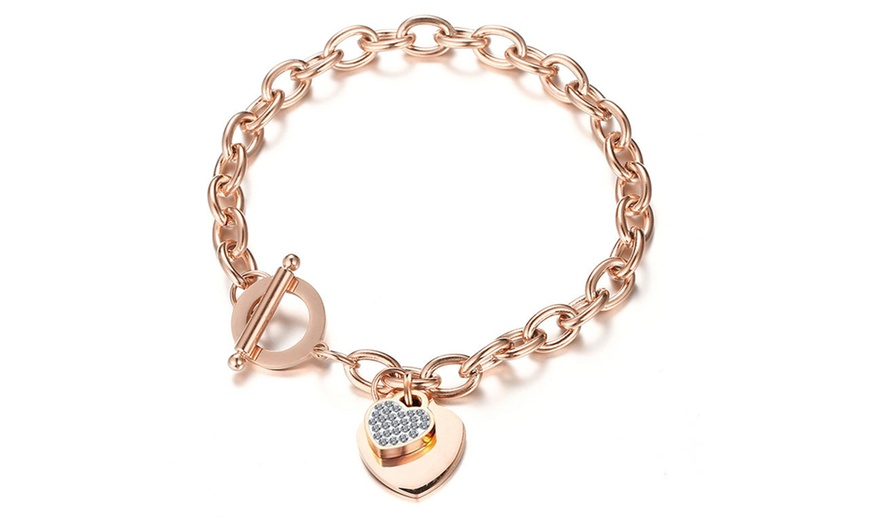 Image 2: Pulsera con dije de corazón con cristales de Swarovski® de Eira Wen