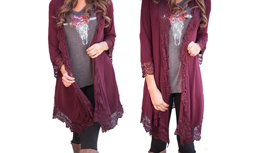 Image 2: Lace Trim Cardigan