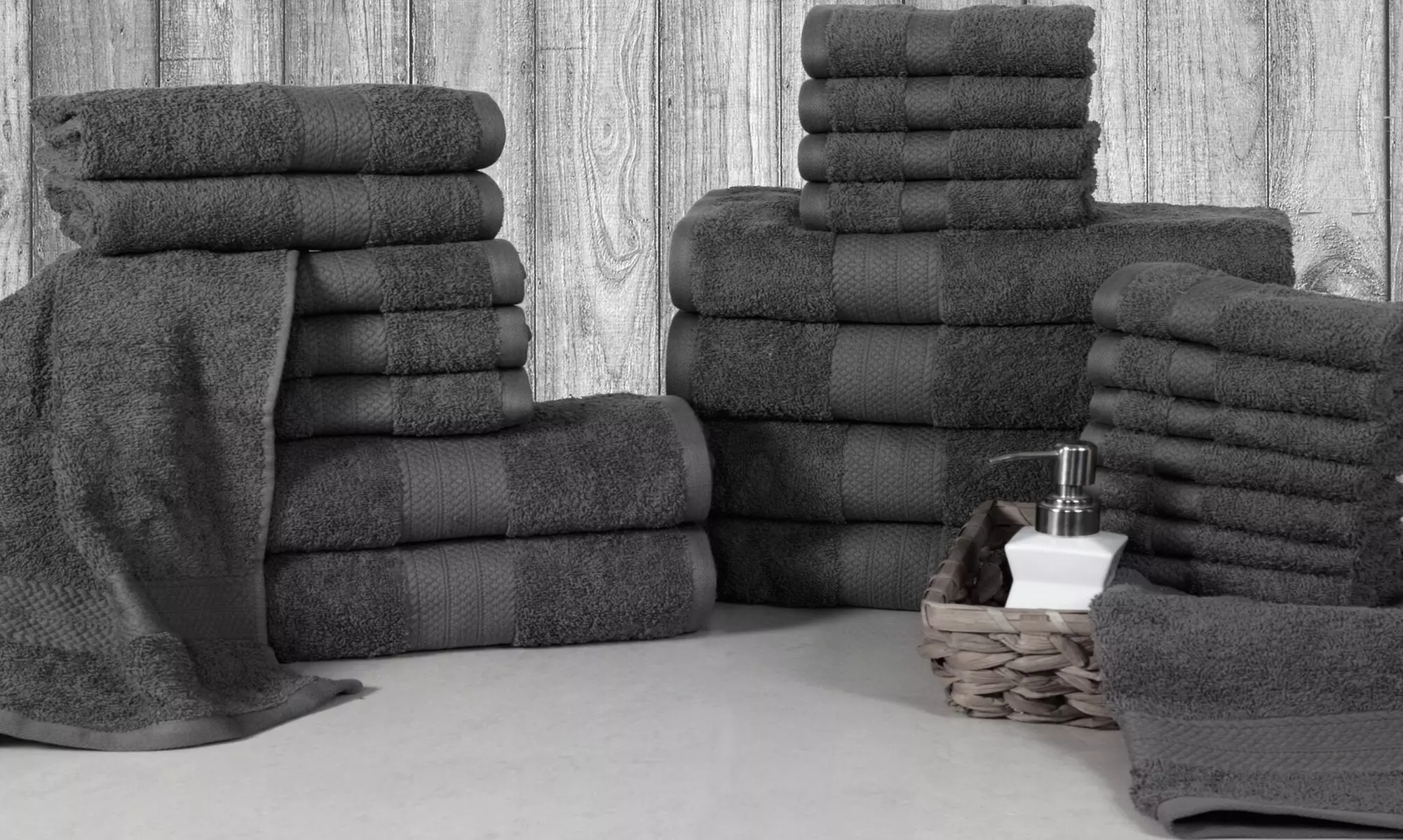 Affinity Linens Economic Collection 100% Cotton Low-Twist Towel Set (24-Piece) - Primary Image