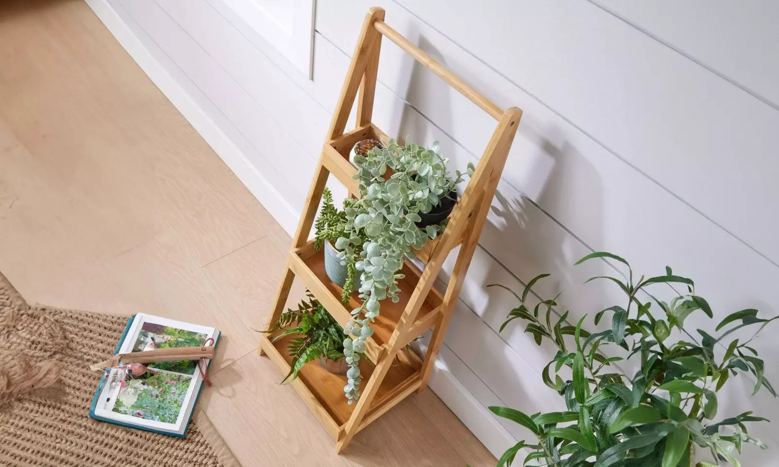 Bamboo Three Tier Ladder Plant Stand - Image 7