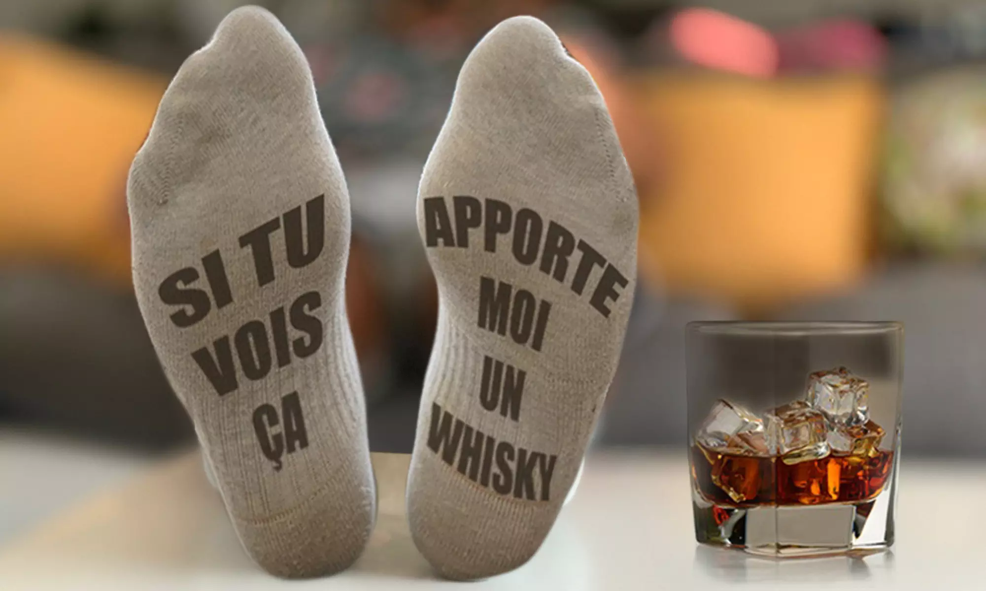 1, 2 ou 3 paires de chaussettes ''Si tu vois ça, apporte moi un whisky'' - Primary Image