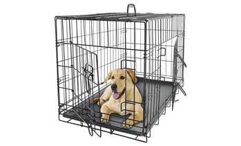 Collapsible Metal Pet Crate with Removable Tray