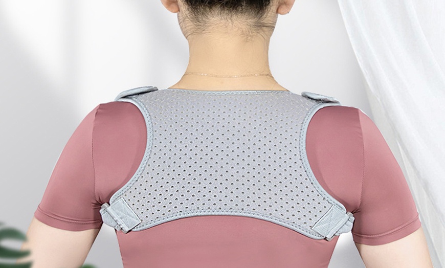 Image 4: Adjustable Back Posture Corrector Brace