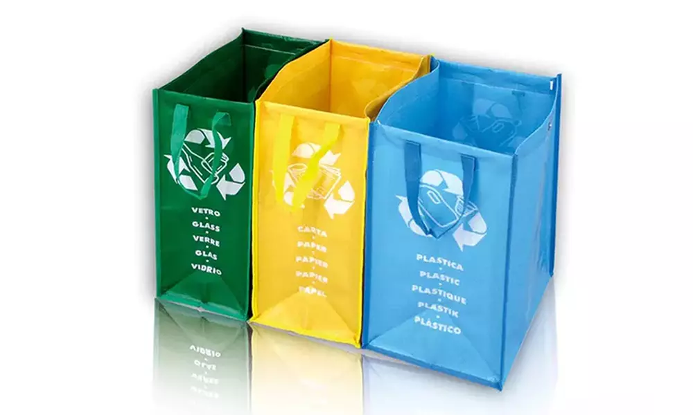 Juego de 3 bolsas de recogida de residuos de diferentes colores - Primary Image