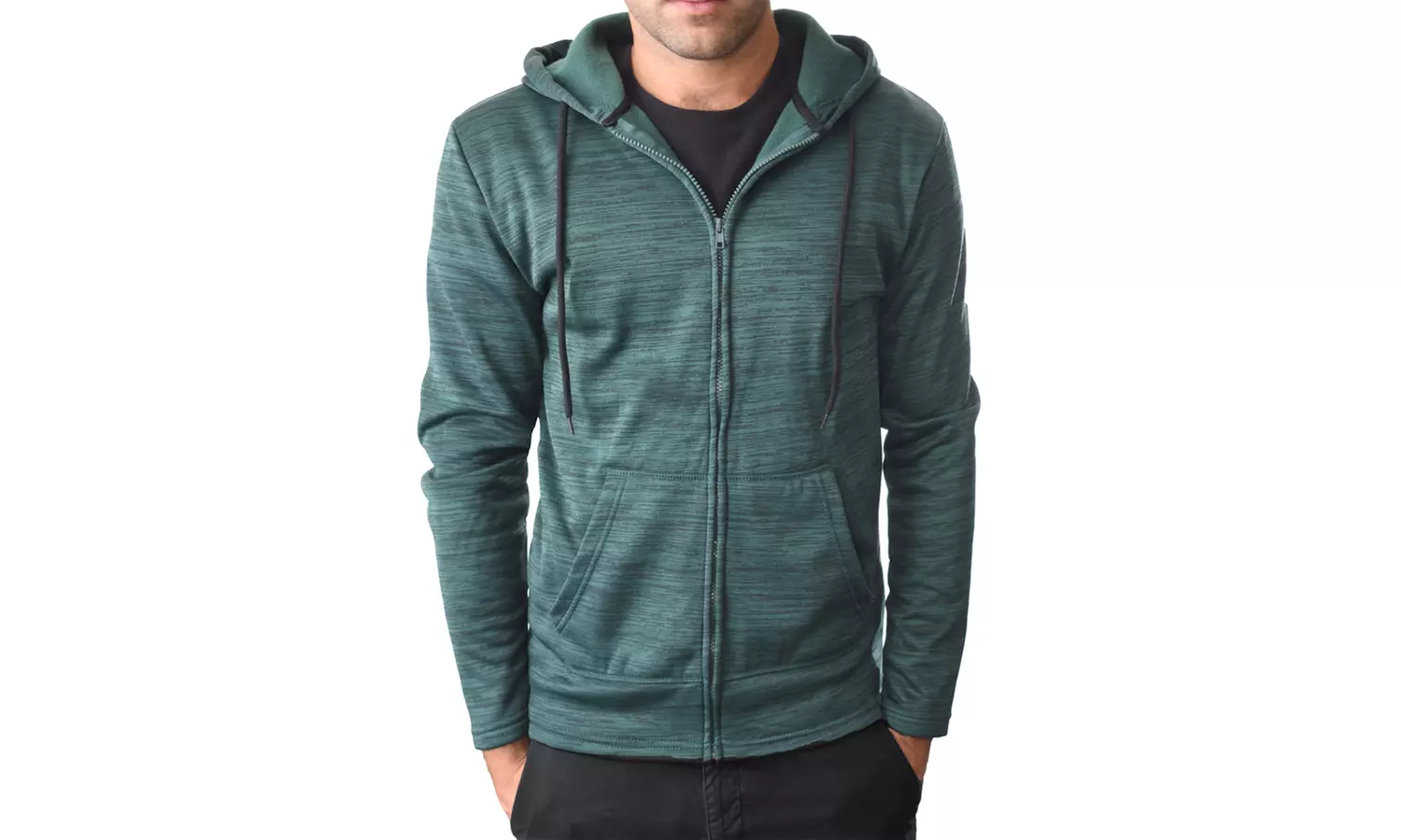StraightFaded Men's Tech Fleece Rhino Space Dye Zip-Up Hoodie - Second Medium