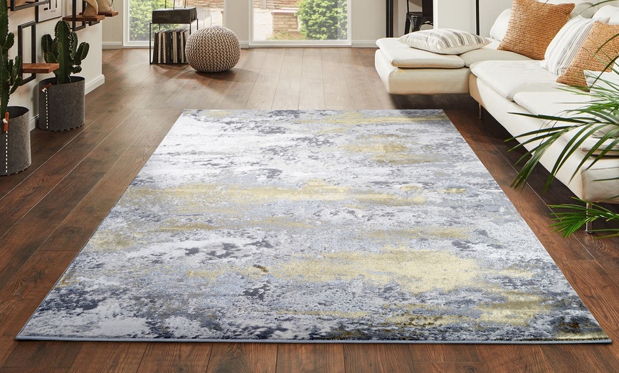 Image 16: Modern Abstract Emperor Contemporary Thick Rug