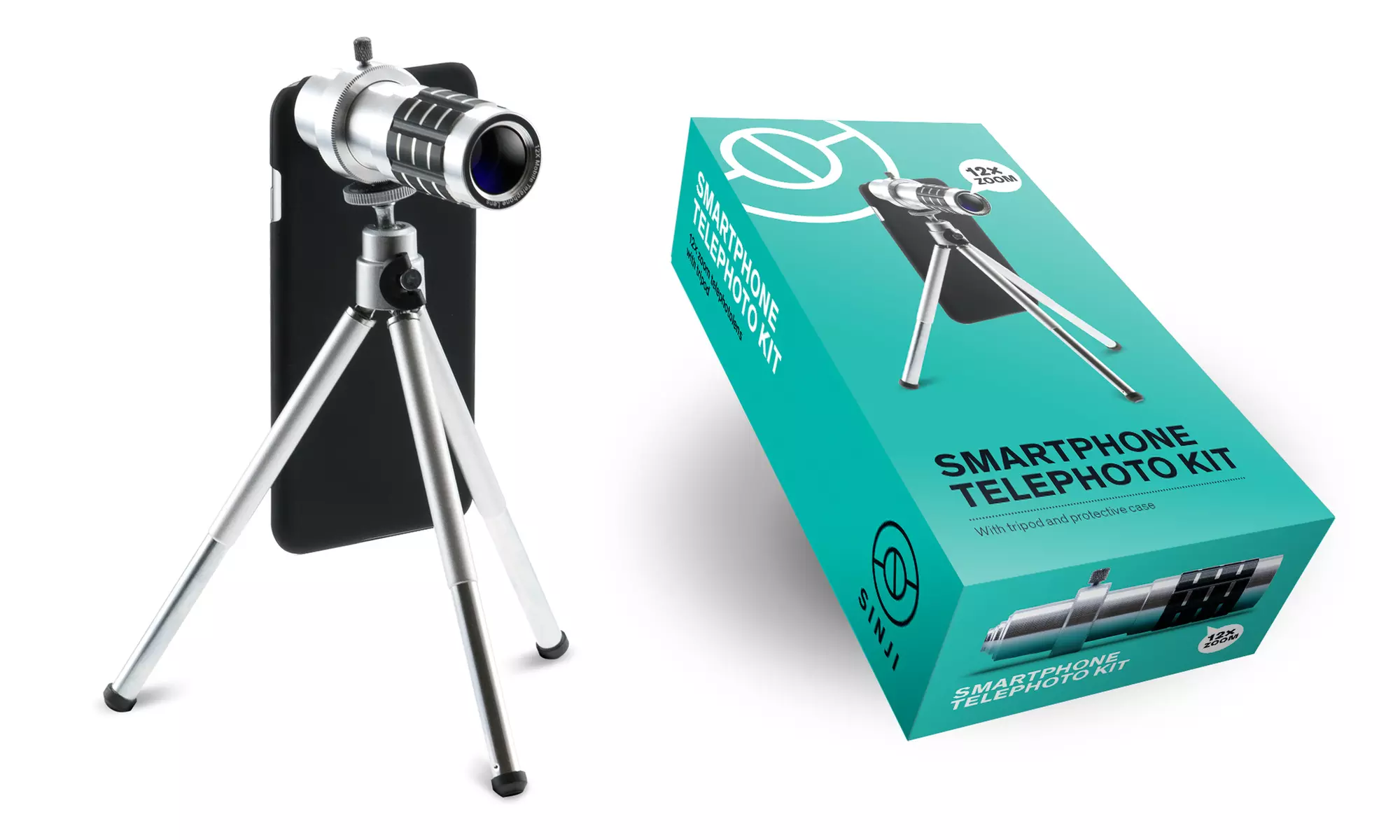 Kit téléobjectif pour smartphone Sinji avec trépied en aluminium - Primary Image