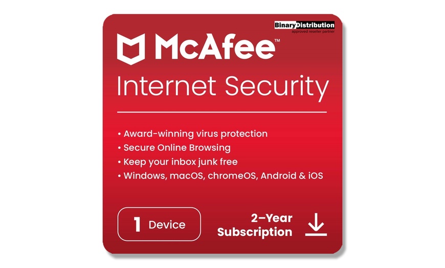 Abonnement McAfee Security 2024 voor 1 apparaat Groupon Goods