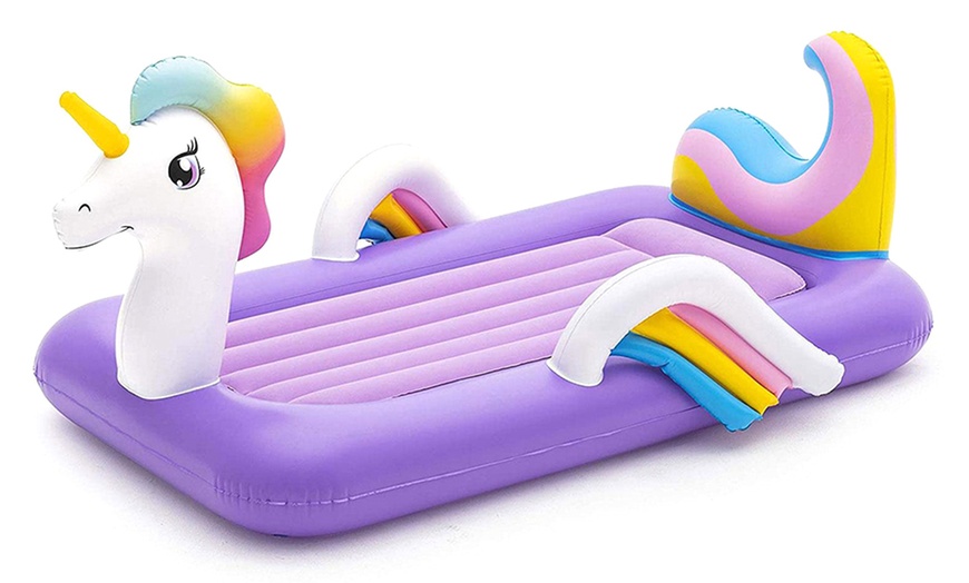 Image 1: Bestway Unicorn Designed Children's Air Bed