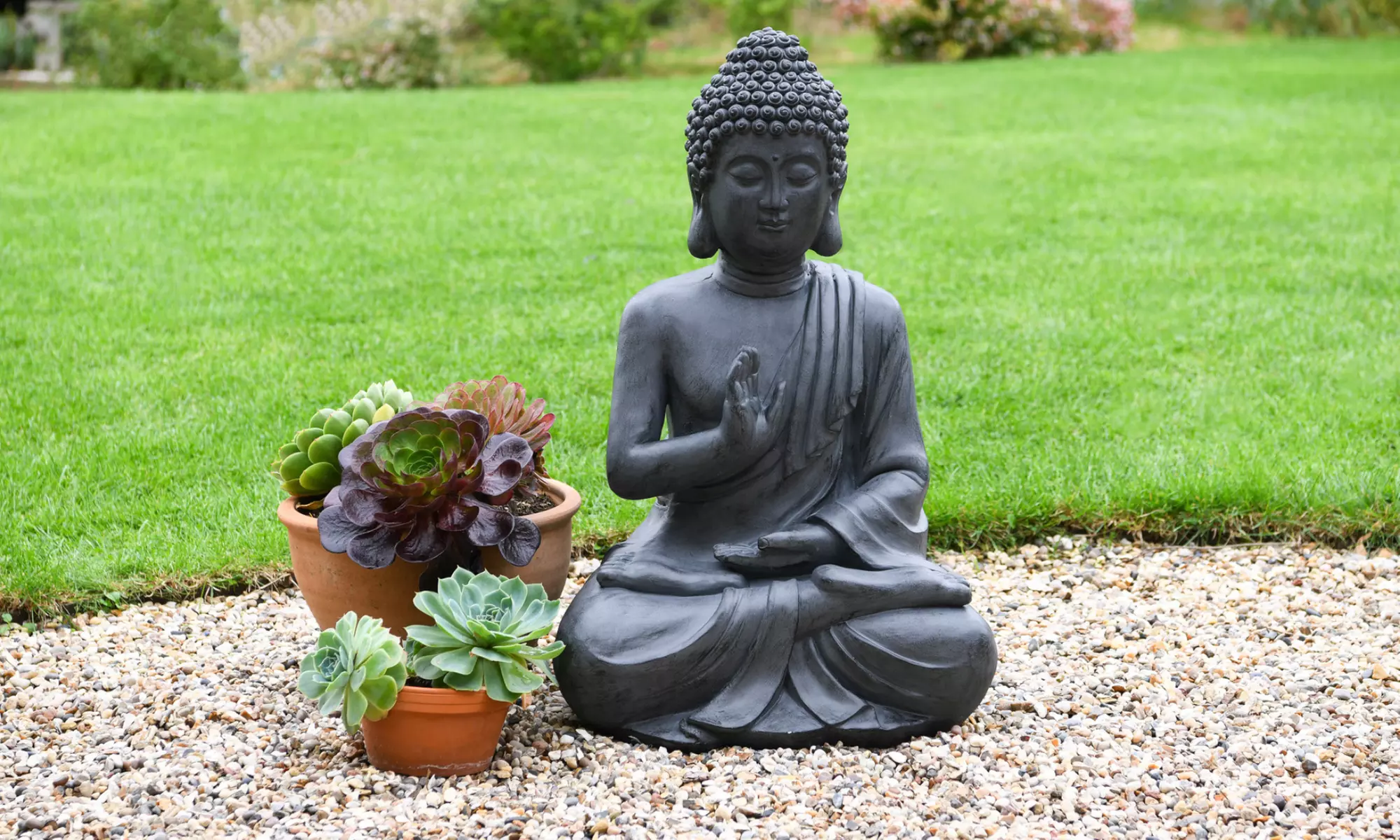 Large Stone Effect Buddha Garden Ornament