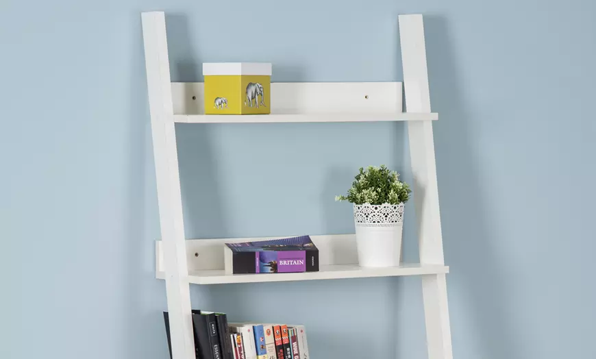 Image 3: Five-Tier Ladder Bookcase Shelf